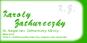 karoly zathureczky business card